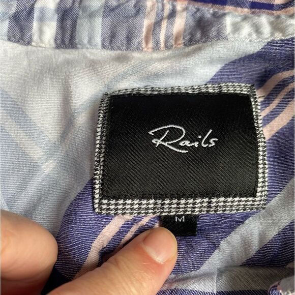 Rails Carmen Plaid Button Down Double Pocket Shirt Medium - Picture 4 of 6